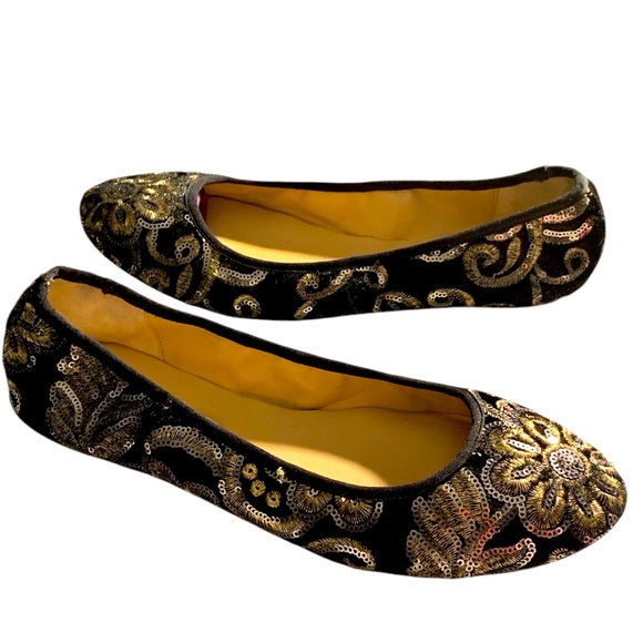 Karl Lagerfeld Shoes - KARL LAGERFELD Black Embellished Flats